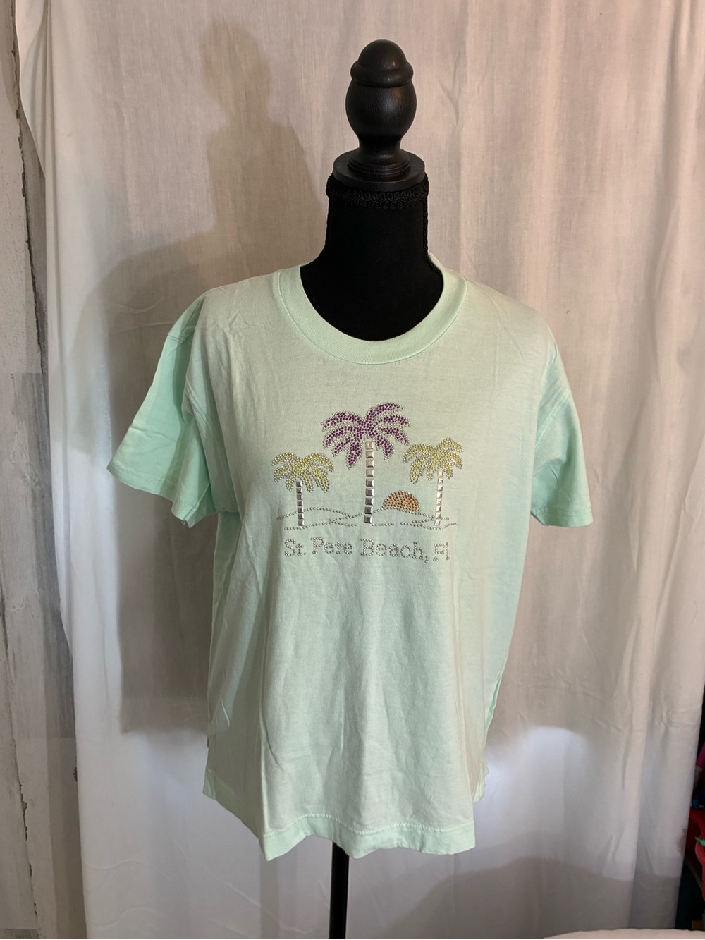 Mint Green Palm Tree Graphic Tee - St Pete Beach FL